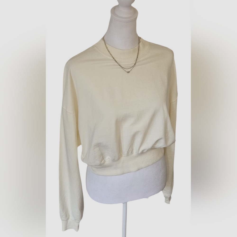 Hurley Cream Long Sleeve Crop Top - Picture 3 of 5